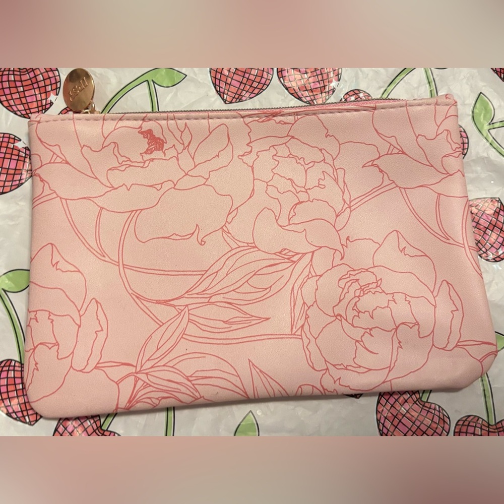 Ipsy Bag Pink Gold Roses